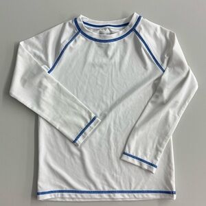 Healthtex - White Long Sleeve Swim Rashguard with Blue Trim - Youth Size 5t